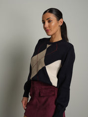 Pullover girocollo rombi Blu-notte Haveone 7AC7086;Pullover girocollo rombi Blu-notte Haveone 7AC7086 — foto 2;Pullover girocollo rombi Blu-notte Haveone 7AC7086 — foto 3;Pullover girocollo rombi Blu-notte Haveone 7AC7086 — foto 4;Pullover girocollo rombi Blu-notte Haveone 7AC7086 — foto 5