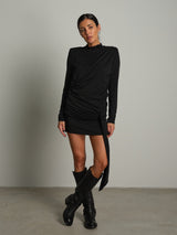 Abito modal spalle imbottite - Nero