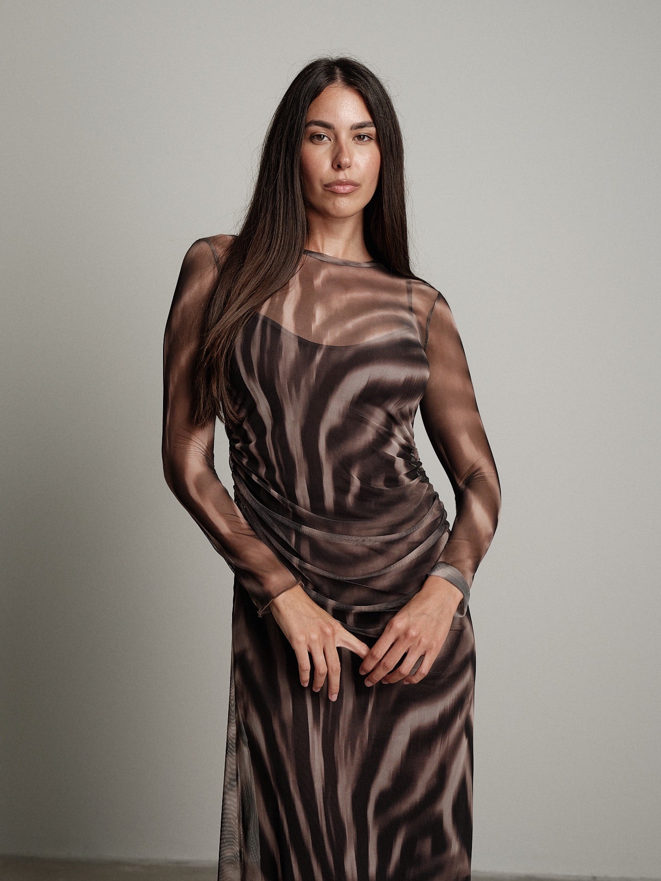 Abito zebrato tulle Nero Haveone AVS-R082;Abito zebrato tulle Nero Haveone AVS-R082 — foto 2;Abito zebrato tulle Nero Haveone AVS-R082 — foto 3;Abito zebrato tulle Nero Haveone AVS-R082 — foto 4;Abito zebrato tulle Nero Haveone AVS-R082 — foto 5