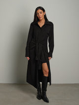 Abito maniche camicia lungo - Nero