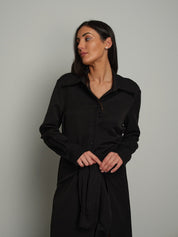 Abito maniche camicia lungo Nero Haveone AVS-R115;Abito maniche camicia lungo Nero Haveone AVS-R115 — foto 2;Abito maniche camicia lungo Nero Haveone AVS-R115 — foto 3;Abito maniche camicia lungo Nero Haveone AVS-R115 — foto 4;Abito maniche camicia lungo Nero Haveone AVS-R115 — foto 5