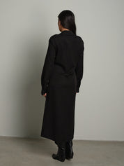 Abito maniche camicia lungo Nero Haveone AVS-R115;Abito maniche camicia lungo Nero Haveone AVS-R115 — foto 2;Abito maniche camicia lungo Nero Haveone AVS-R115 — foto 3;Abito maniche camicia lungo Nero Haveone AVS-R115 — foto 4;Abito maniche camicia lungo Nero Haveone AVS-R115 — foto 5