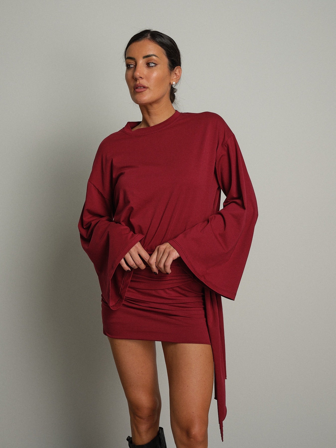 Abito manica campana jersey Bordeaux Haveone AXT-R094;Abito manica campana jersey Bordeaux Haveone AXT-R094 — foto 2;Abito manica campana jersey Bordeaux Haveone AXT-R094 — foto 3;Abito manica campana jersey Bordeaux Haveone AXT-R094 — foto 4;Abito manica campana jersey Bordeaux Haveone AXT-R094 — foto 5;Abito manica campana jersey Bordeaux Haveone AXT-R094 — foto 6