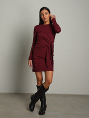 Abito fiocco in vita Bordeaux Haveone AXT-R095;Abito fiocco in vita Bordeaux Haveone AXT-R095 — foto 2;Abito fiocco in vita Bordeaux Haveone AXT-R095 — foto 3;Abito fiocco in vita Bordeaux Haveone AXT-R095 — foto 4;Abito fiocco in vita Bordeaux Haveone AXT-R095 — foto 5