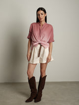 Camicia voile sfumato - Rosa antico