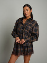 Camicia quadro taschino - Nero