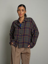 Camicia quadro riga blu - Grigio
