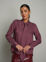 Camicia riga cravatta - Bordeaux