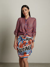 Camicia virale righe fine - Arancio