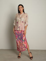 Camicia bianca abbinata a pappagallo multicolor - bluette