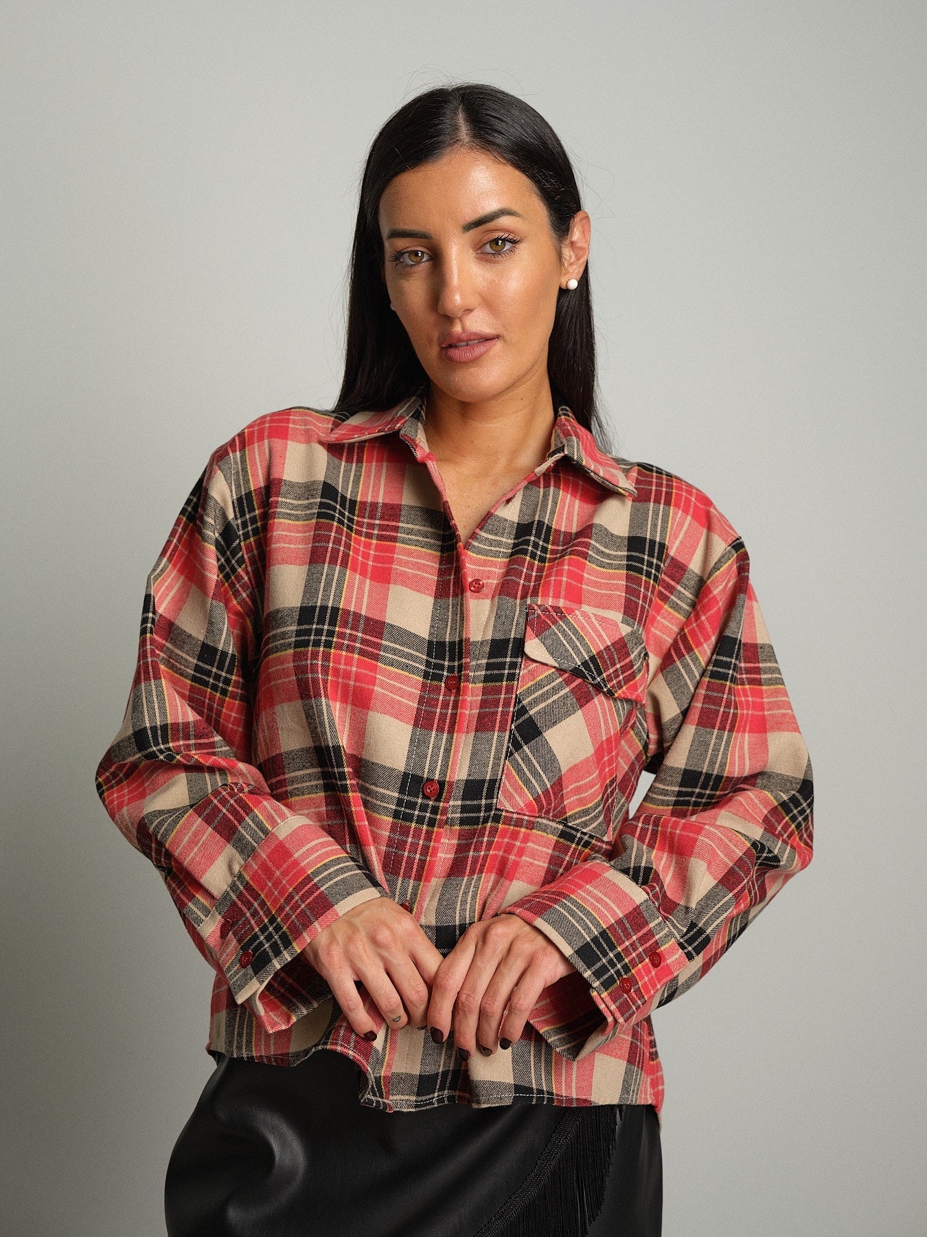Camicia check Rosso Haveone CVS-R088;Camicia check Rosso Haveone CVS-R088 — foto 2;Camicia check Rosso Haveone CVS-R088 — foto 3