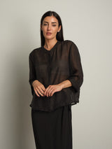 Camicia mussola Elena - Nero