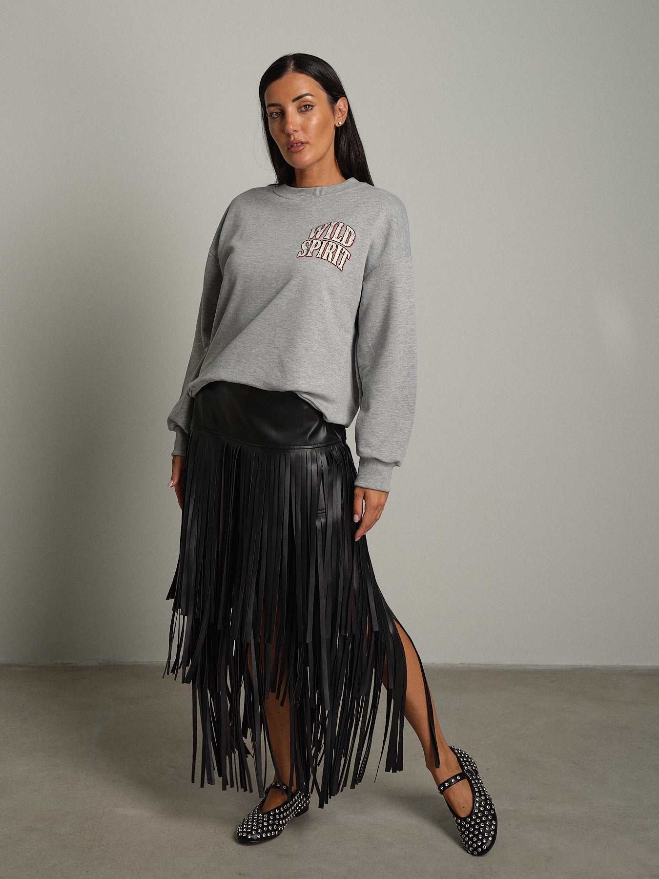 Felpa wild spirit Grigio-perla Haveone FDYR037;Felpa wild spirit Grigio-perla Haveone FDYR037 — foto 2;Felpa wild spirit Grigio-perla Haveone FDYR037 — foto 3