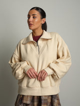 Felpa collo vulcano mezza zip - Burro