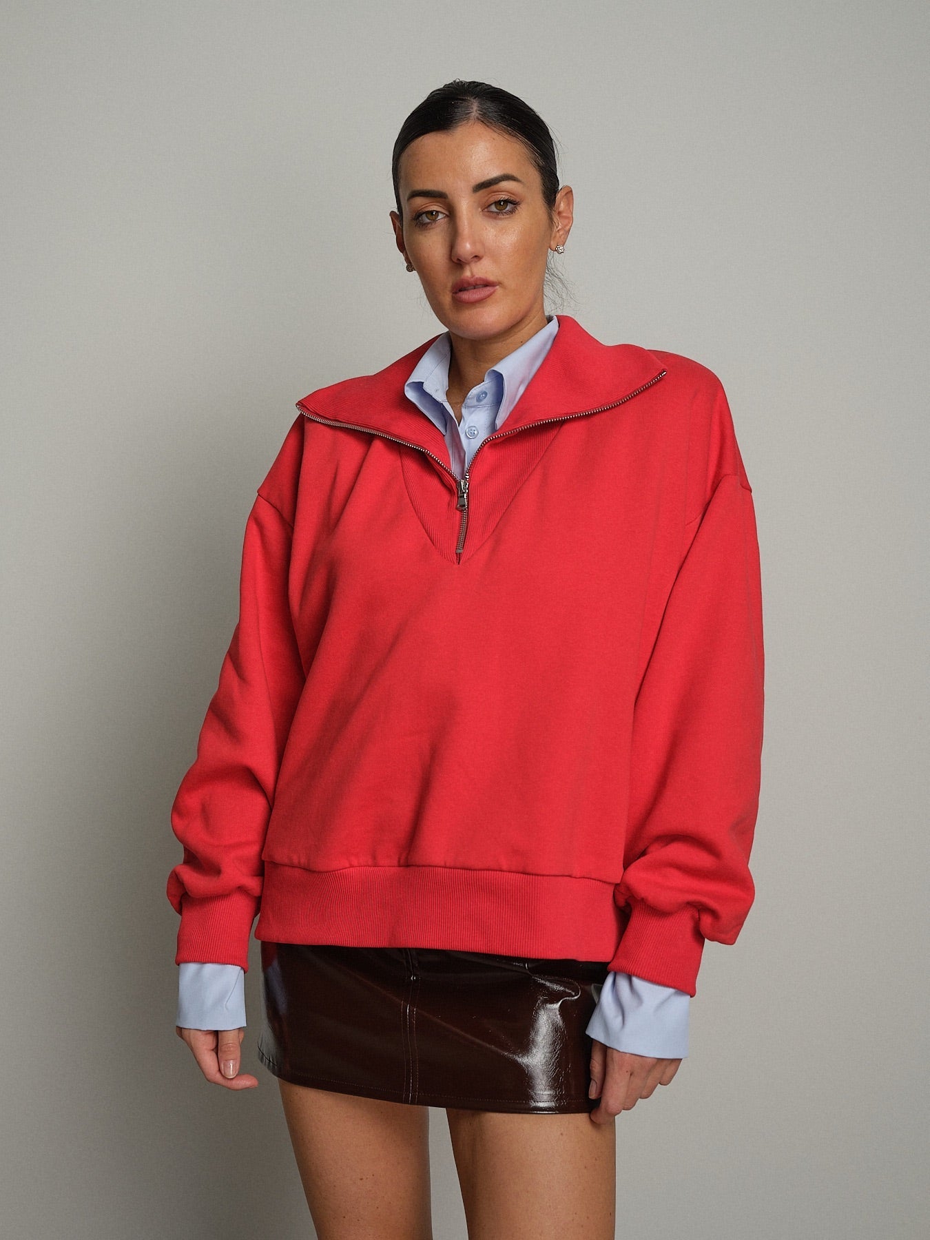Felpa collo vulcano mezza zip Rosso Haveone FMA-R053;Felpa collo vulcano mezza zip Rosso Haveone FMA-R053 — foto 2;Felpa collo vulcano mezza zip Rosso Haveone FMA-R053 — foto 3;Felpa collo vulcano mezza zip Rosso Haveone FMA-R053 — foto 4;Felpa collo vulcano mezza zip Rosso Haveone FMA-R053 — foto 5
