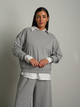 Felpa ines garzata - Grigio perla
