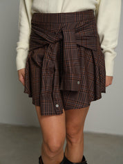 Gonna maniche camicia tartan Moro Haveone GMA-R090;Gonna maniche camicia tartan Moro Haveone GMA-R090 — foto 2;Gonna maniche camicia tartan Moro Haveone GMA-R090 — foto 3;Gonna maniche camicia tartan Moro Haveone GMA-R090 — foto 4