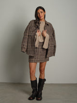Gonna mini tweed - Azzurro