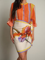 Gonna orchidea corta - Arancio