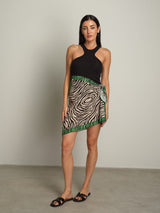 Gonna virale zebra dettagli verdi - Nero