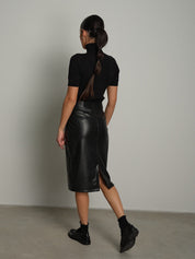Gonna zip midi ecopelle Nero Haveone GVS-R108;Gonna zip midi ecopelle Nero Haveone GVS-R108 — foto 2;Gonna zip midi ecopelle Nero Haveone GVS-R108 — foto 3;Gonna zip midi ecopelle Nero Haveone GVS-R108 — foto 4