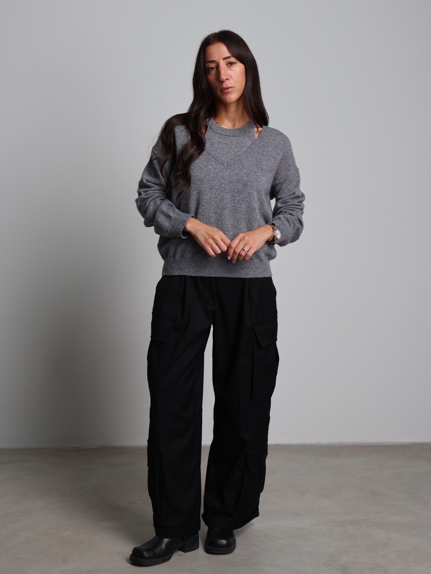 Set top + pullover Grigio Haveone HNC-R014;Set top + pullover Grigio Haveone HNC-R014 — foto 2;Set top + pullover Grigio Haveone HNC-R014 — foto 3;Set top + pullover Grigio Haveone HNC-R014 — foto 4