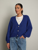 cardigan bottoni gioiello - Blu