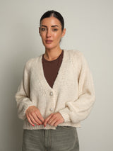 cardigan bottoni gioiello - Champagne