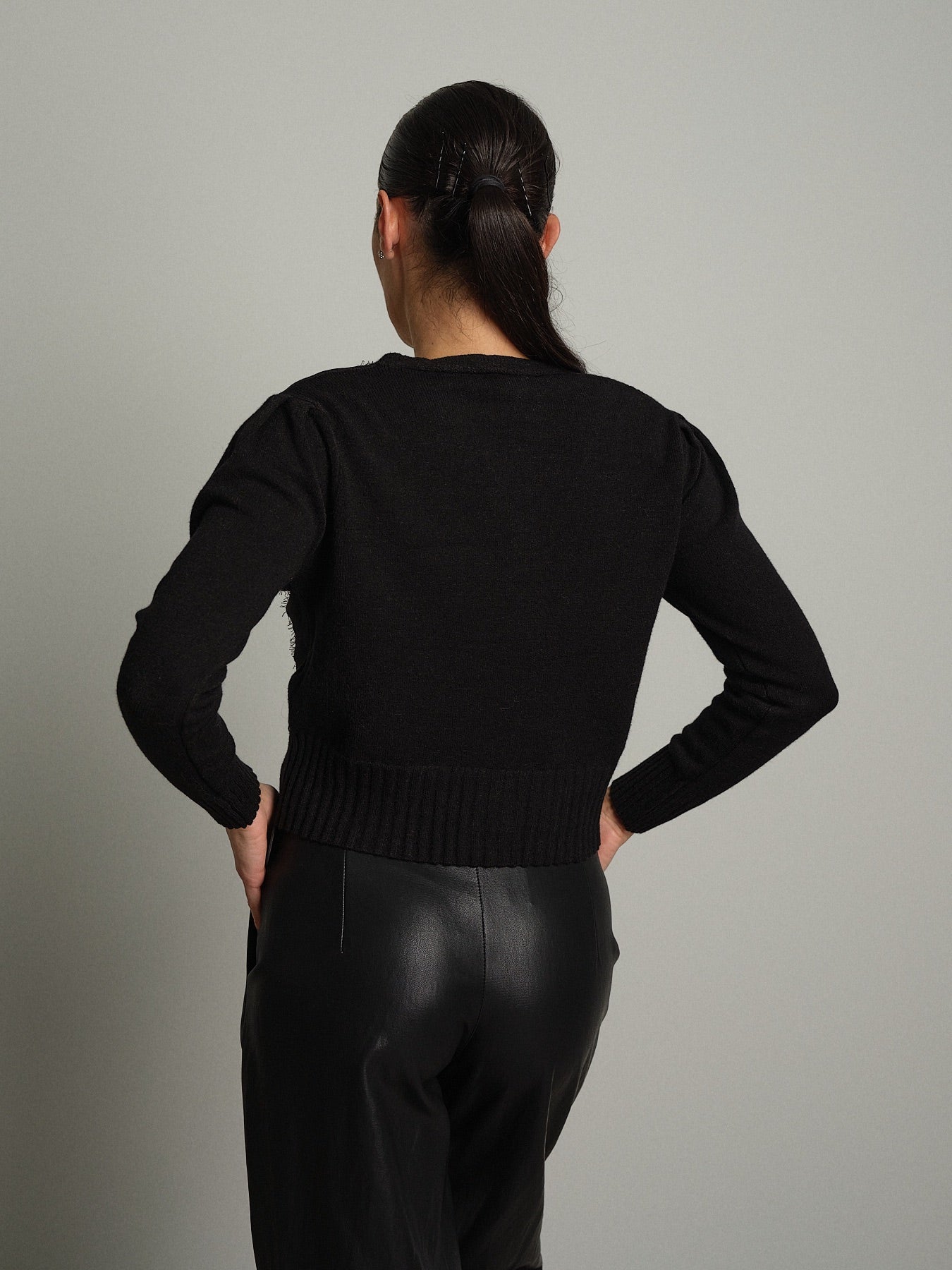 Cardigan ricamo pizzo Nero Haveone JPH-R108;Cardigan ricamo pizzo Nero Haveone JPH-R108 — foto 2;Cardigan ricamo pizzo Nero Haveone JPH-R108 — foto 3
