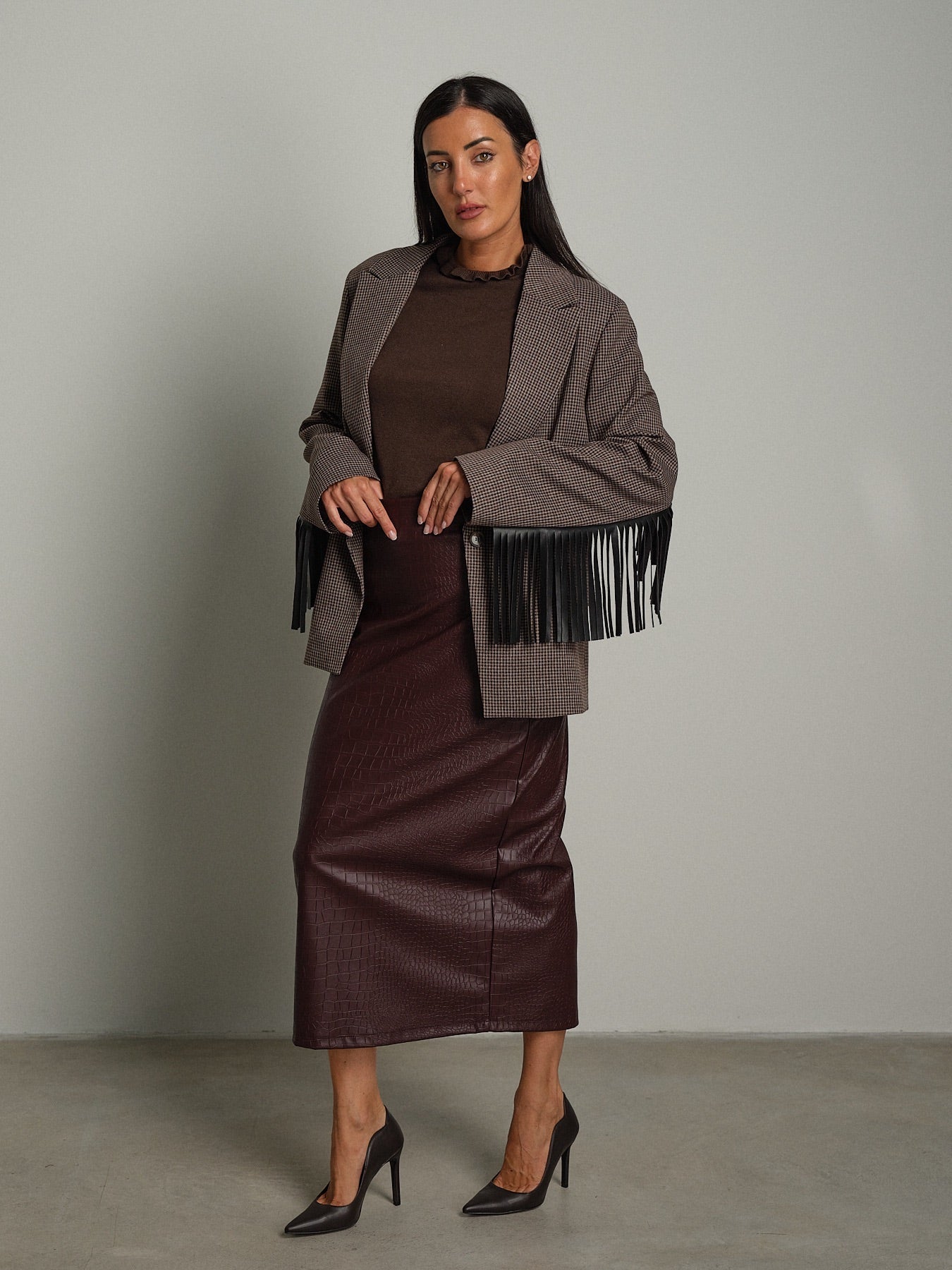 Gonna midi ecopelle cocco Bordeaux Haveone JVS-R065;Gonna midi ecopelle cocco Bordeaux Haveone JVS-R065 — foto 2;Gonna midi ecopelle cocco Bordeaux Haveone JVS-R065 — foto 3;Gonna midi ecopelle cocco Bordeaux Haveone JVS-R065 — foto 4