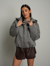 Felpa bomber zip - Grigio