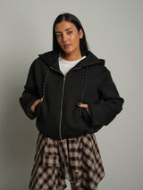 Felpa bomber zip - Nero