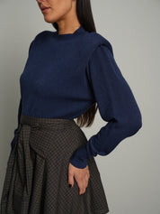 Pullover girocollo spalline Blu-notte Haveone MAZ-R214;Pullover girocollo spalline Blu-notte Haveone MAZ-R214 — foto 2;Pullover girocollo spalline Blu-notte Haveone MAZ-R214 — foto 3;Pullover girocollo spalline Blu-notte Haveone MAZ-R214 — foto 4
