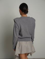Pullover girocollo spalline Grigio Haveone MAZ-R214;Pullover girocollo spalline Grigio Haveone MAZ-R214 — foto 2;Pullover girocollo spalline Grigio Haveone MAZ-R214 — foto 3;Pullover girocollo spalline Grigio Haveone MAZ-R214 — foto 4