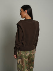 Pullover girocollo spalline Moro Haveone MAZ-R214;Pullover girocollo spalline Moro Haveone MAZ-R214 — foto 2;Pullover girocollo spalline Moro Haveone MAZ-R214 — foto 3