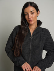 Cardigan zip Antracite Haveone MHO-R055;Cardigan zip Antracite Haveone MHO-R055 — foto 2;Cardigan zip Antracite Haveone MHO-R055 — foto 3;Cardigan zip Antracite Haveone MHO-R055 — foto 4