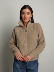 Cardigan zip Beige Haveone MHO-R055;Cardigan zip Beige Haveone MHO-R055 — foto 2;Cardigan zip Beige Haveone MHO-R055 — foto 3;Cardigan zip Beige Haveone MHO-R055 — foto 4