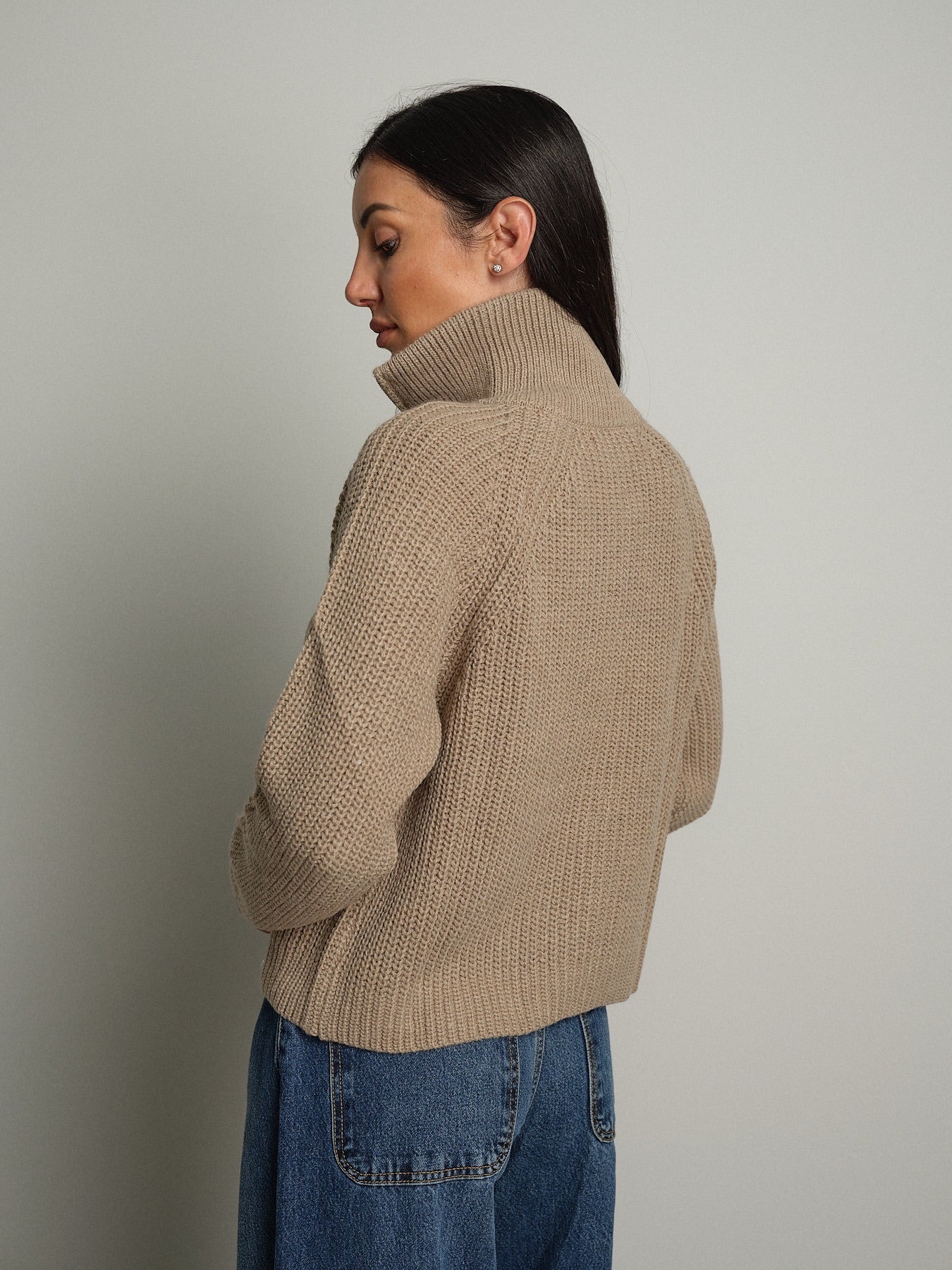 Cardigan zip Beige Haveone MHO-R055;Cardigan zip Beige Haveone MHO-R055 — foto 2;Cardigan zip Beige Haveone MHO-R055 — foto 3;Cardigan zip Beige Haveone MHO-R055 — foto 4