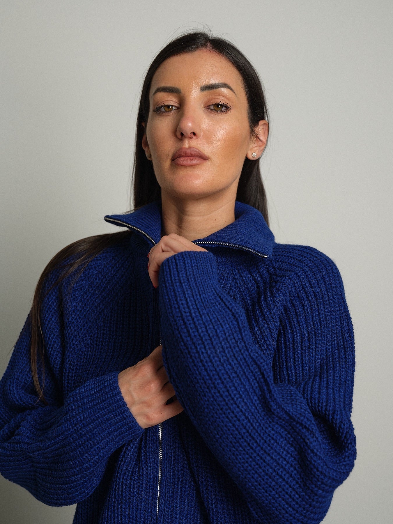 Cardigan zip Blu Haveone MHO-R055;Cardigan zip Blu Haveone MHO-R055 — foto 2;Cardigan zip Blu Haveone MHO-R055 — foto 3;Cardigan zip Blu Haveone MHO-R055 — foto 4