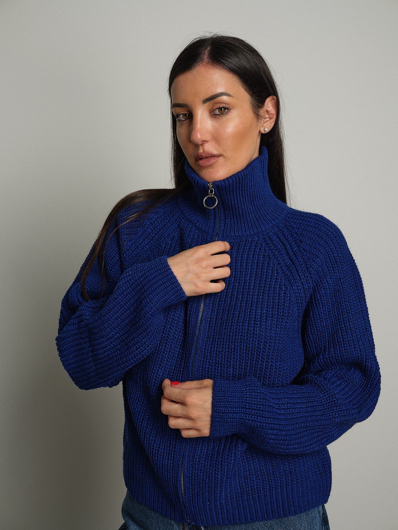 Cardigan zip Blu Haveone MHO-R055;Cardigan zip Blu Haveone MHO-R055 — foto 2;Cardigan zip Blu Haveone MHO-R055 — foto 3;Cardigan zip Blu Haveone MHO-R055 — foto 4