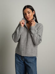 Cardigan zip Grigio-perla Haveone MHO-R055;Cardigan zip Grigio-perla Haveone MHO-R055 — foto 2;Cardigan zip Grigio-perla Haveone MHO-R055 — foto 3;Cardigan zip Grigio-perla Haveone MHO-R055 — foto 4