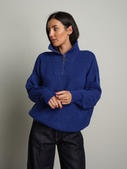 Pull mezza zip Blu Haveone MHO-R057;Pull mezza zip Blu Haveone MHO-R057 — foto 2;Pull mezza zip Blu Haveone MHO-R057 — foto 3