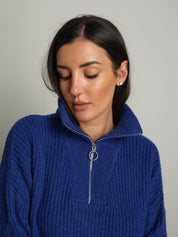 Pull mezza zip Blu Haveone MHO-R057;Pull mezza zip Blu Haveone MHO-R057 — foto 2;Pull mezza zip Blu Haveone MHO-R057 — foto 3