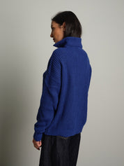 Pull mezza zip Blu Haveone MHO-R057;Pull mezza zip Blu Haveone MHO-R057 — foto 2;Pull mezza zip Blu Haveone MHO-R057 — foto 3