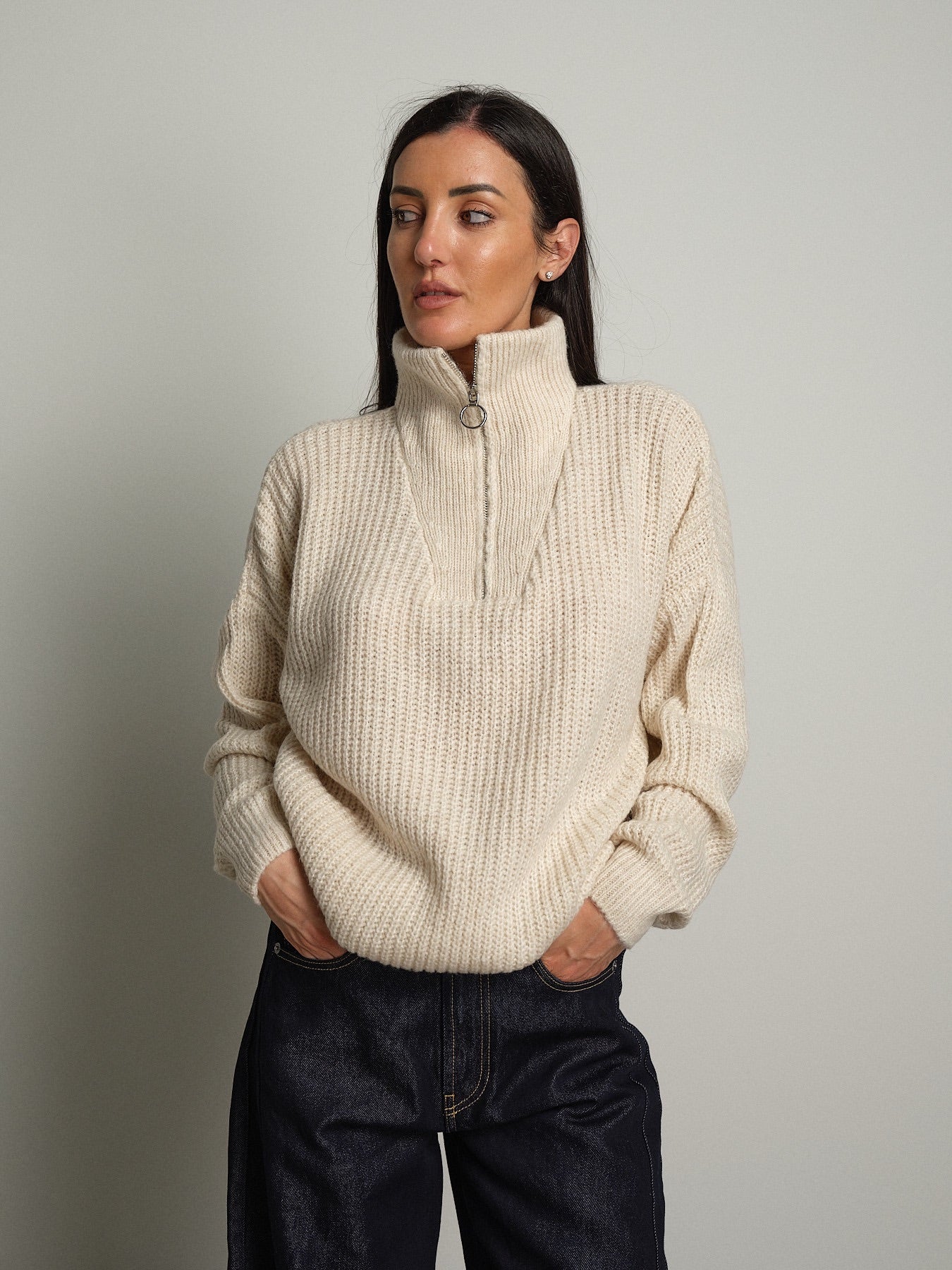 Pull mezza zip Burro Haveone MHO-R057;Pull mezza zip Burro Haveone MHO-R057 — foto 2;Pull mezza zip Burro Haveone MHO-R057 — foto 3;Pull mezza zip Burro Haveone MHO-R057 — foto 4