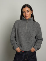 Pull mezza zip - Grigio