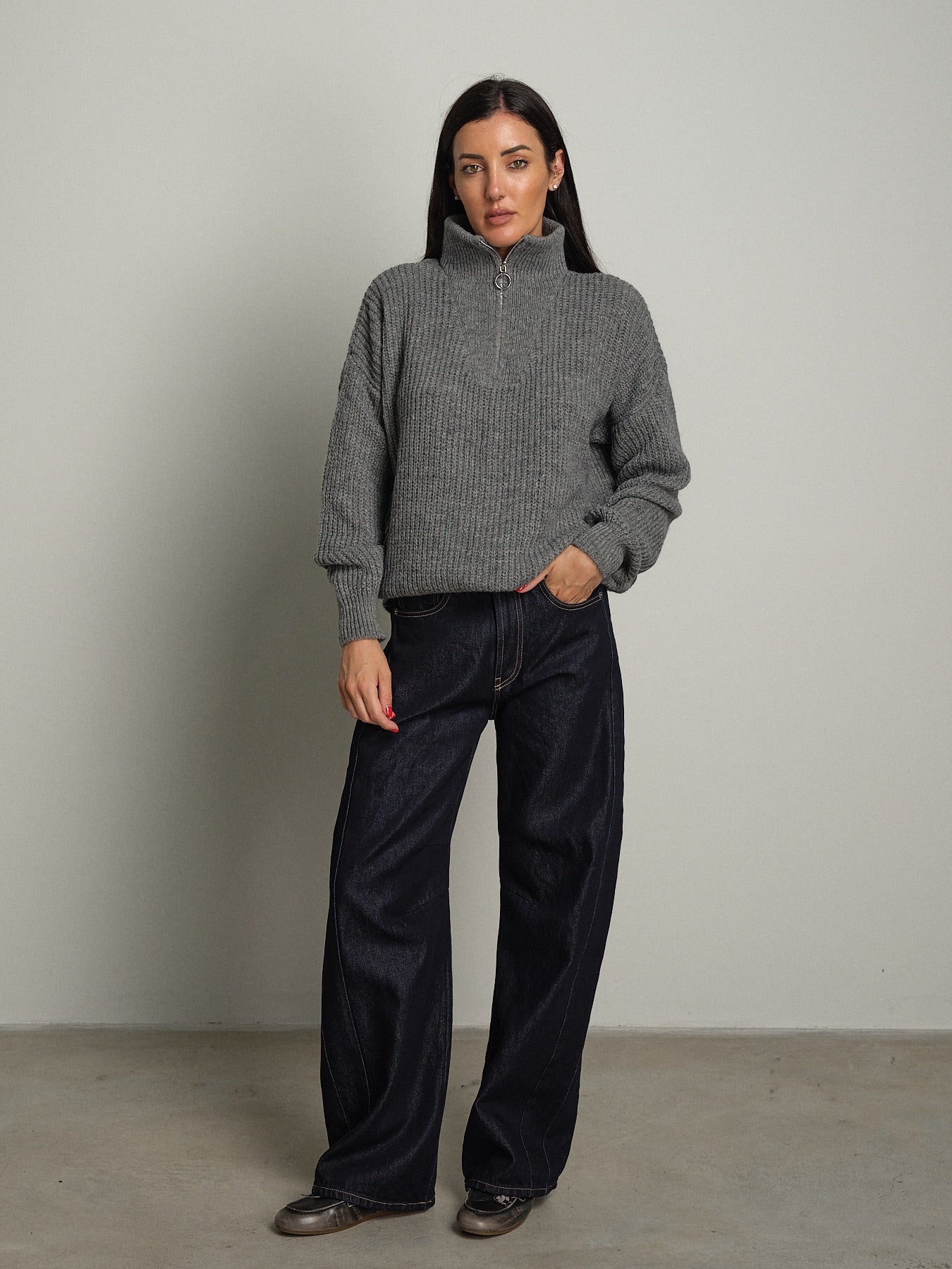 Pull mezza zip Grigio Haveone MHO-R057;Pull mezza zip Grigio Haveone MHO-R057 — foto 2;Pull mezza zip Grigio Haveone MHO-R057 — foto 3;Pull mezza zip Grigio Haveone MHO-R057 — foto 4