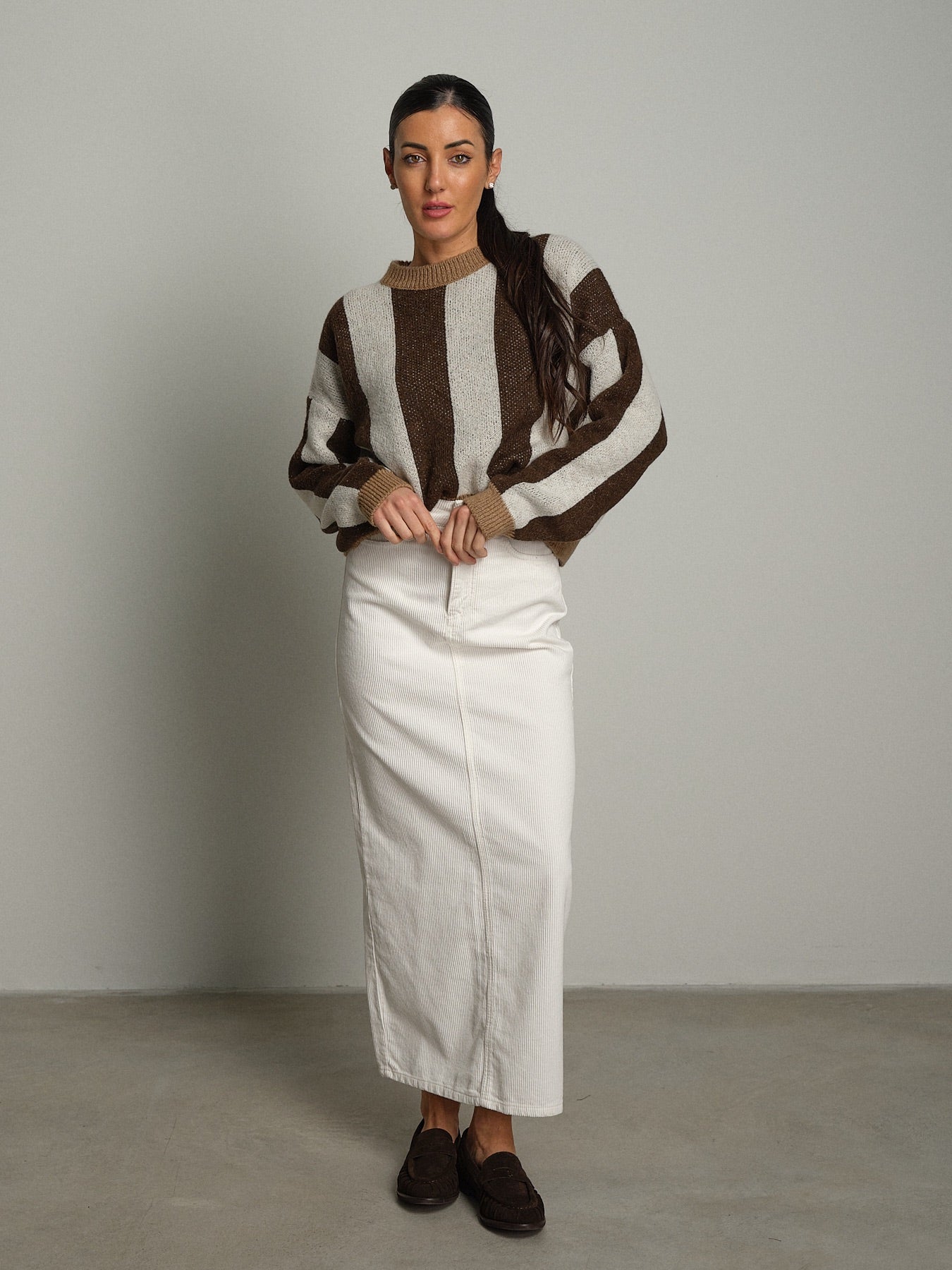 Pullover girocollo riga verticale Moro Haveone MHO-R289;Pullover girocollo riga verticale Moro Haveone MHO-R289 — foto 2;Pullover girocollo riga verticale Moro Haveone MHO-R289 — foto 3;Pullover girocollo riga verticale Moro Haveone MHO-R289 — foto 4