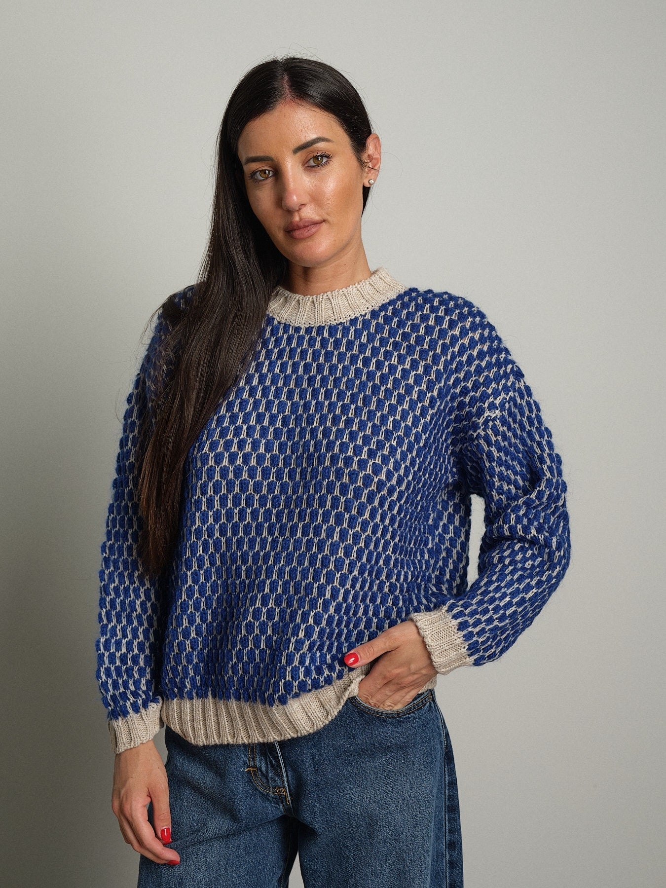 Pull girocollo bolle Blu Haveone MIT-R132;Pull girocollo bolle Blu Haveone MIT-R132 — foto 2;Pull girocollo bolle Blu Haveone MIT-R132 — foto 3;Pull girocollo bolle Blu Haveone MIT-R132 — foto 4