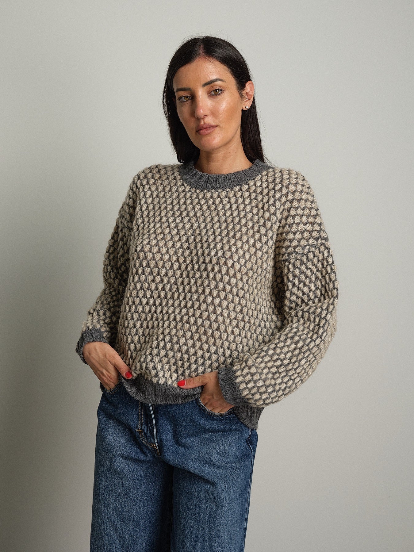 Pull girocollo bolle Grigio Haveone MIT-R132;Pull girocollo bolle Grigio Haveone MIT-R132 — foto 2;Pull girocollo bolle Grigio Haveone MIT-R132 — foto 3;Pull girocollo bolle Grigio Haveone MIT-R132 — foto 4